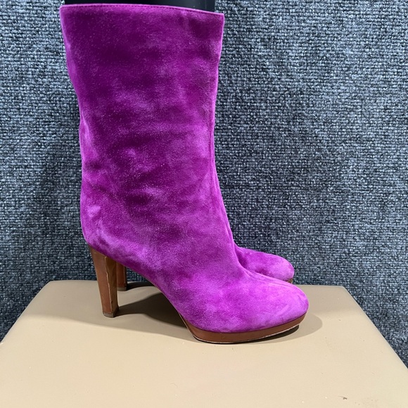 Sergio rossi velvet purple boots size 37 - Picture 15 of 16
